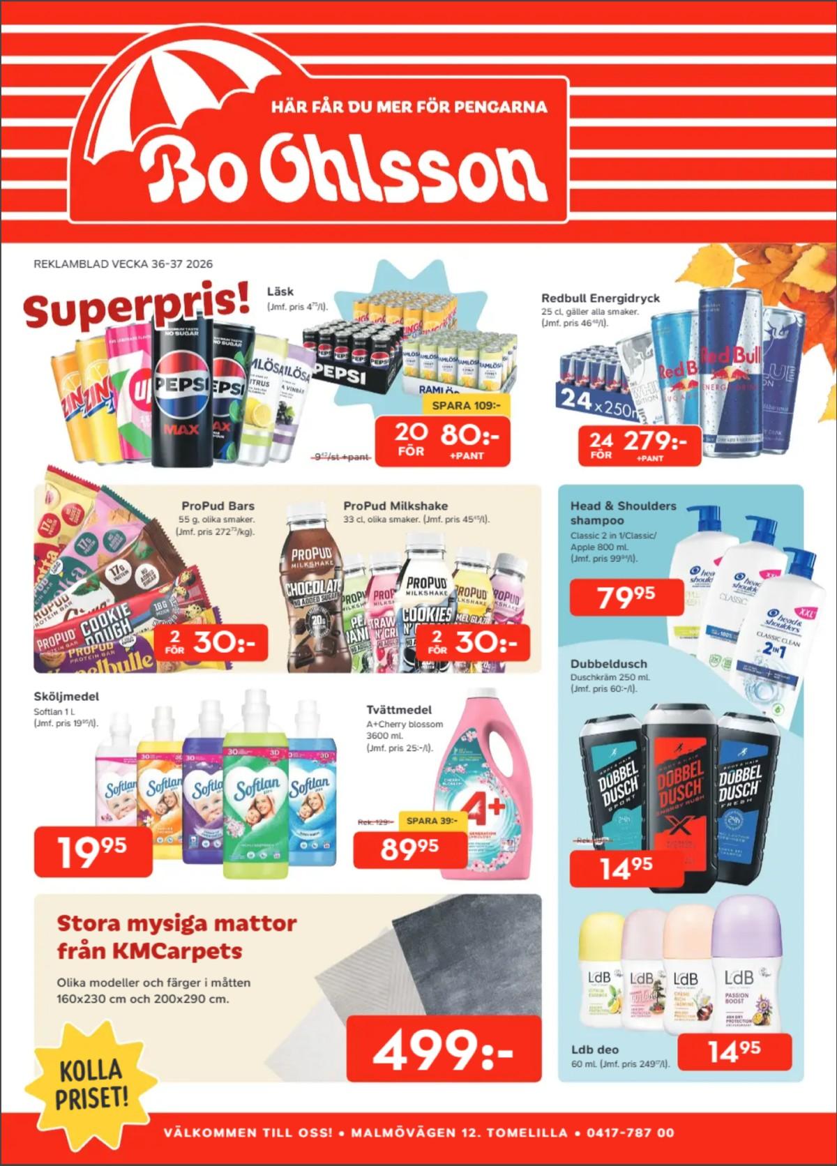Bo Ohlsson erbjudande denna vecka gäller till 13.9.2026 sida 1 Ohlsson reklamblad sida 1