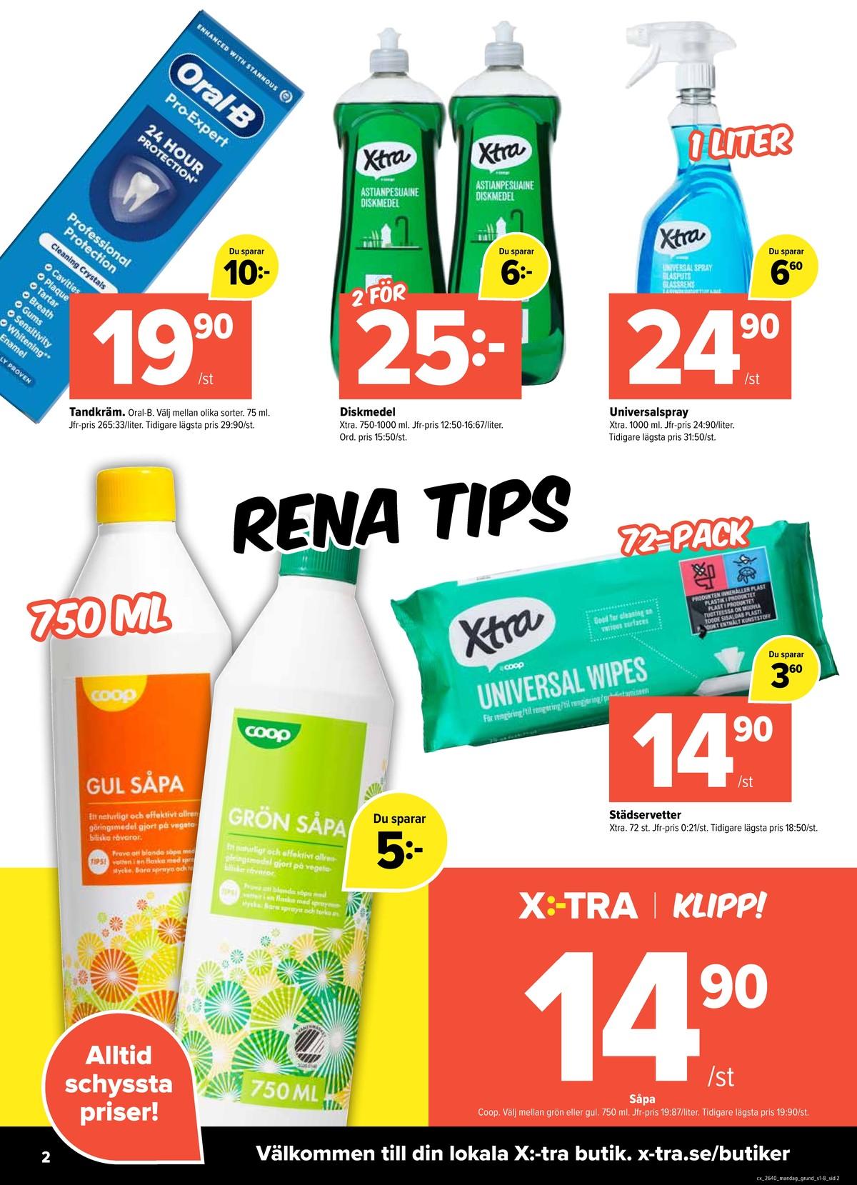 Coop X:-tra reklamblad nästa veckas sida 2