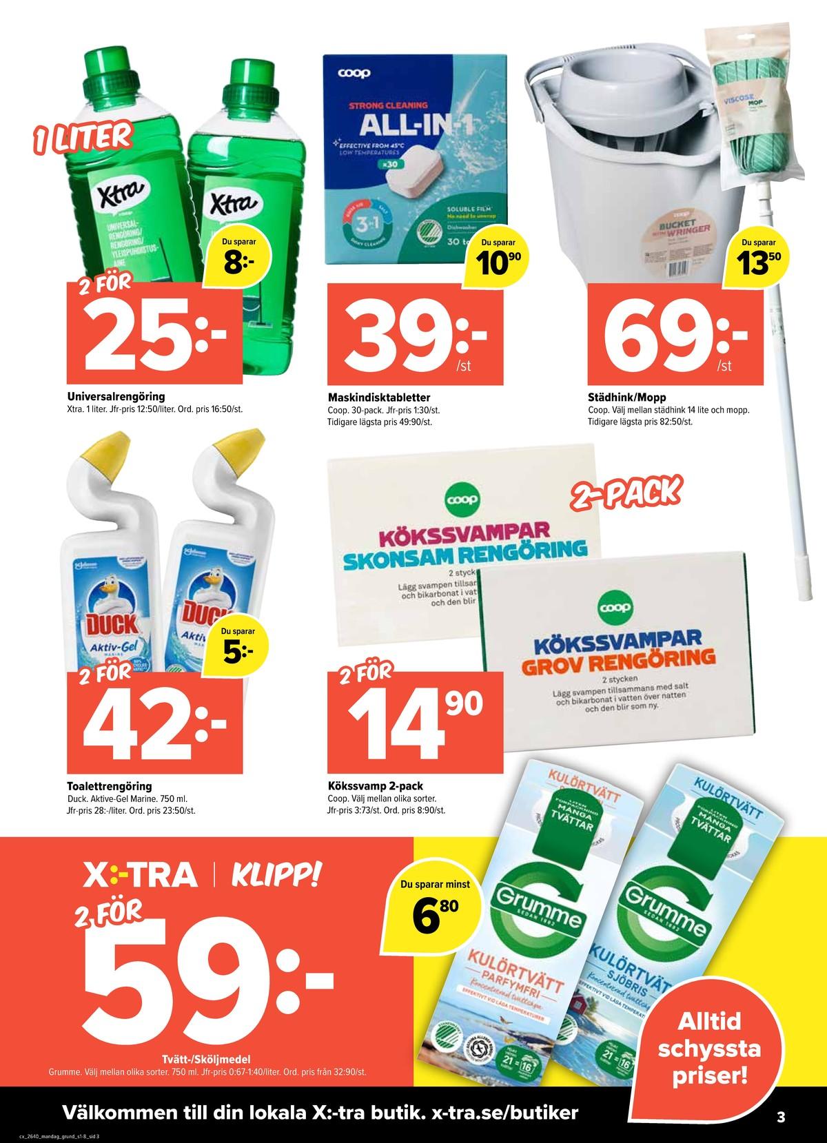 Coop X:-tra reklamblad nästa veckas sida 3
