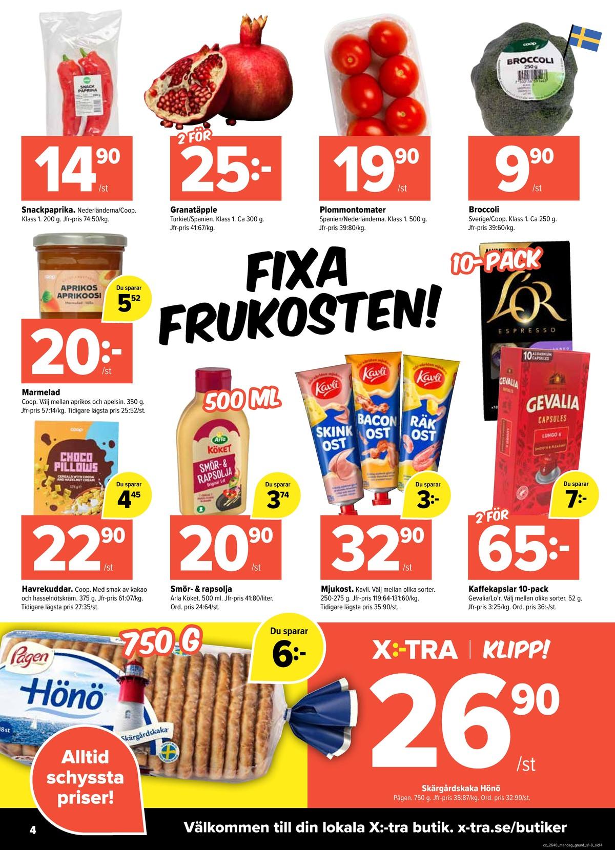Coop X:-tra erbjudande nästa vecka gäller till 4.10.2026 sida 4 Coop X:-tra reklamblad nästa veckas sida 4