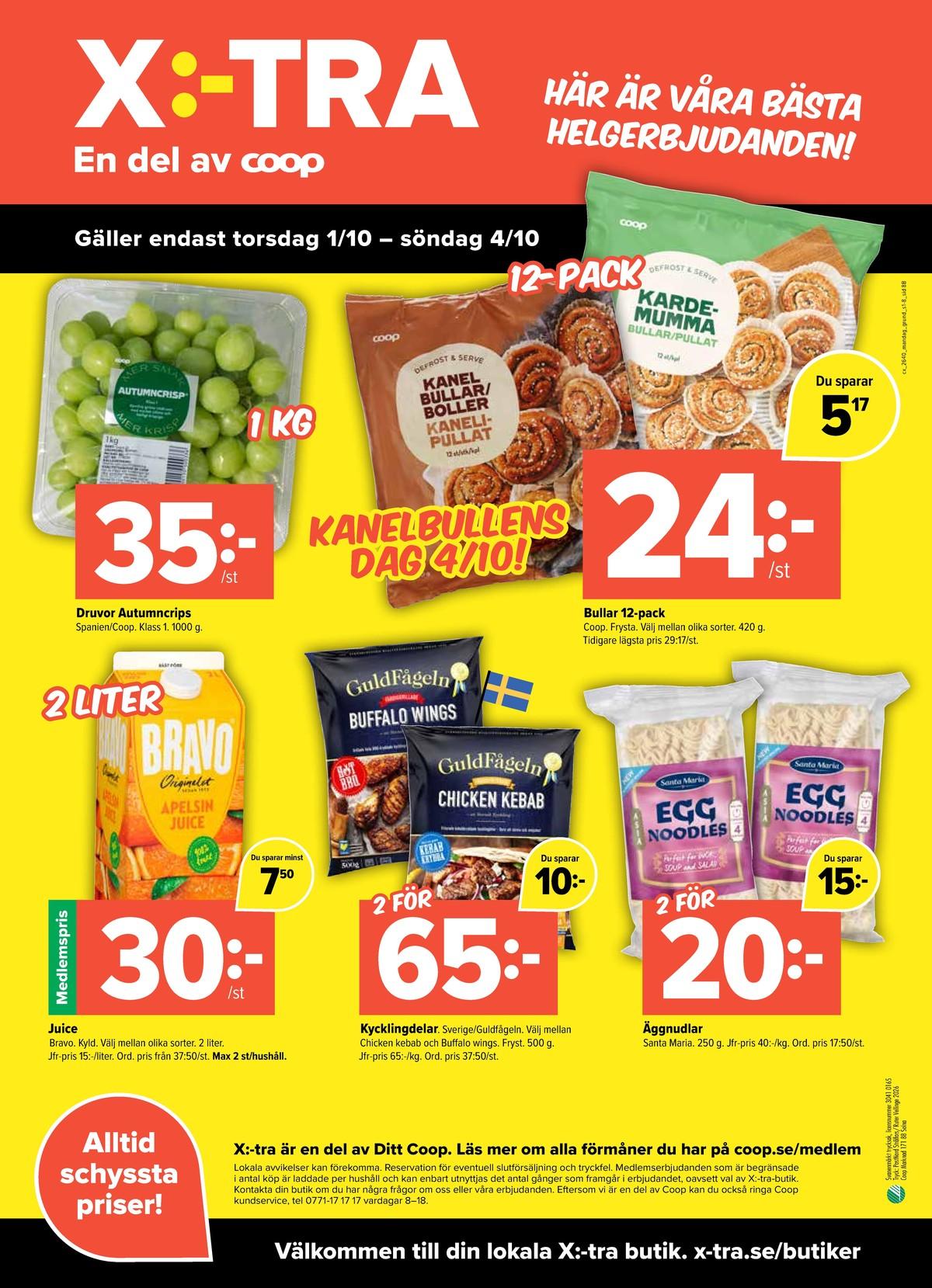Coop X:-tra reklamblad nästa veckas sida 8