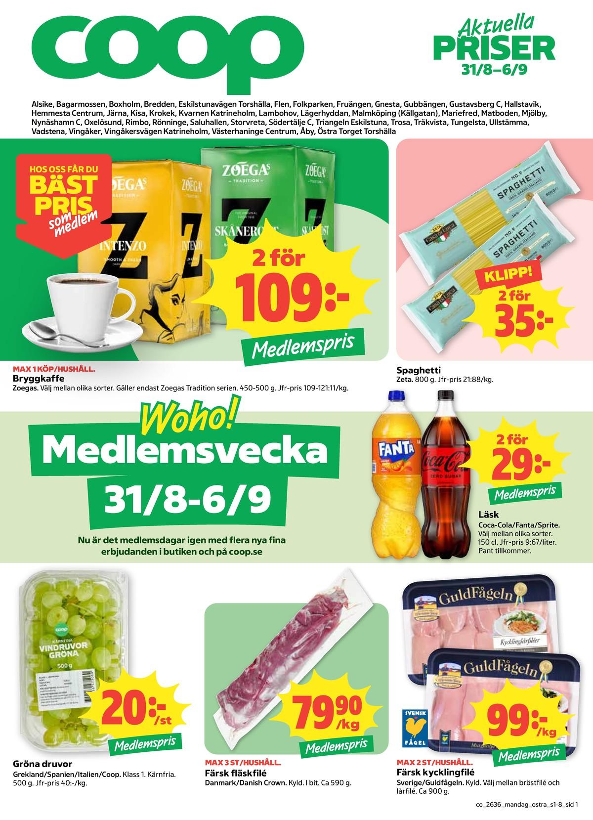 Coop reklamblad sida 1