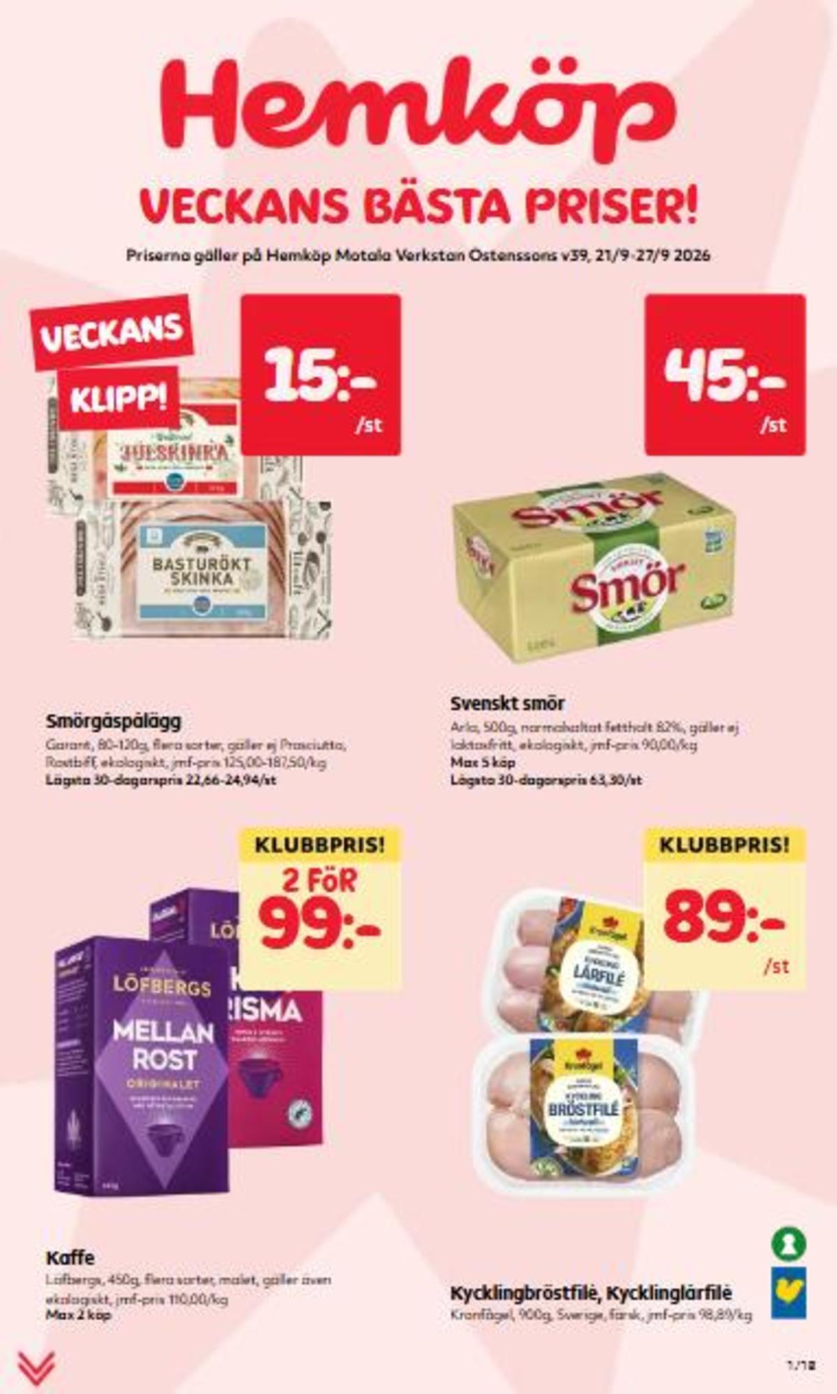 Hemköp reklamblad sida 1