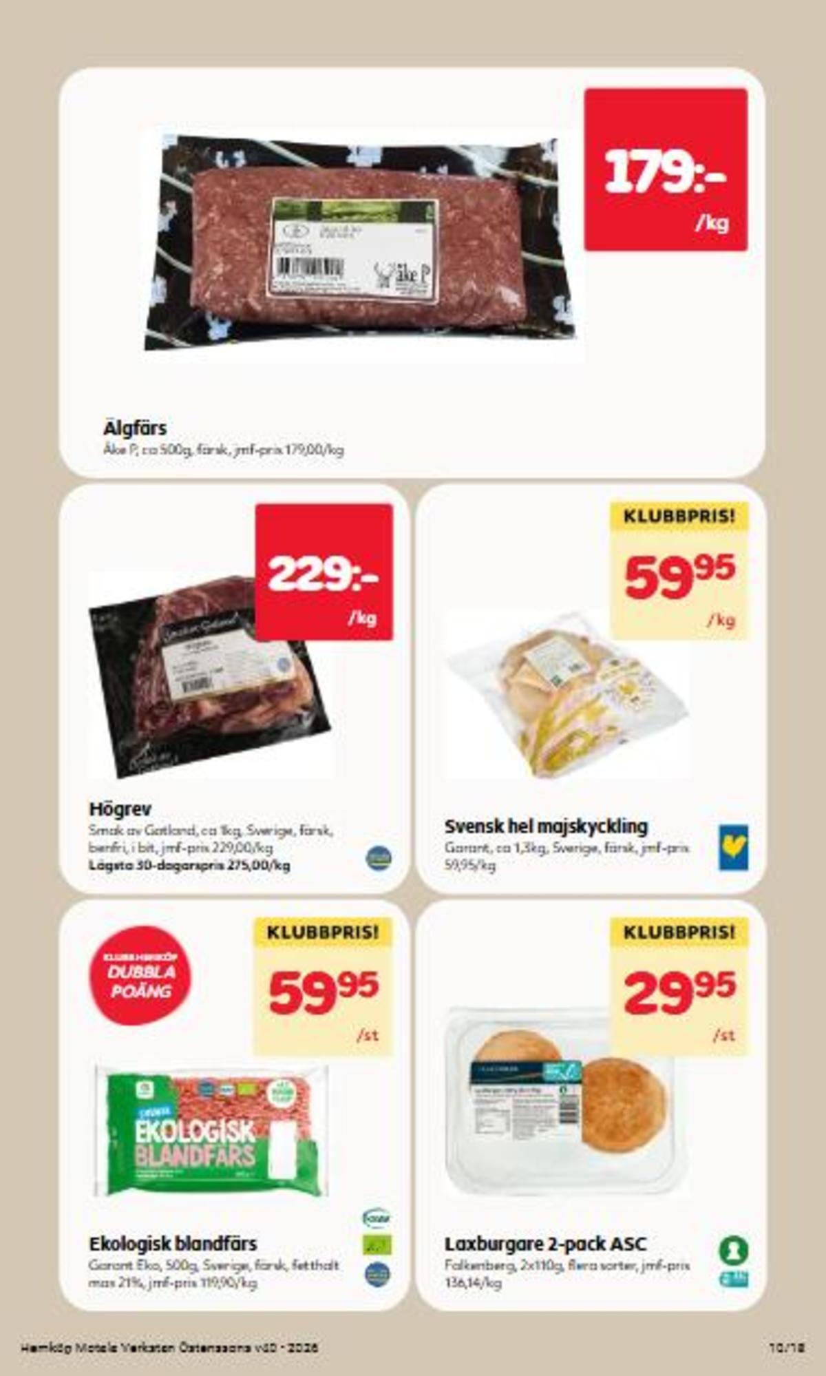 Butik Hemköp veckans erbjudande gäller till 4.10.2026 sida 10 Hemköp denna veckas reklamblad sida 10