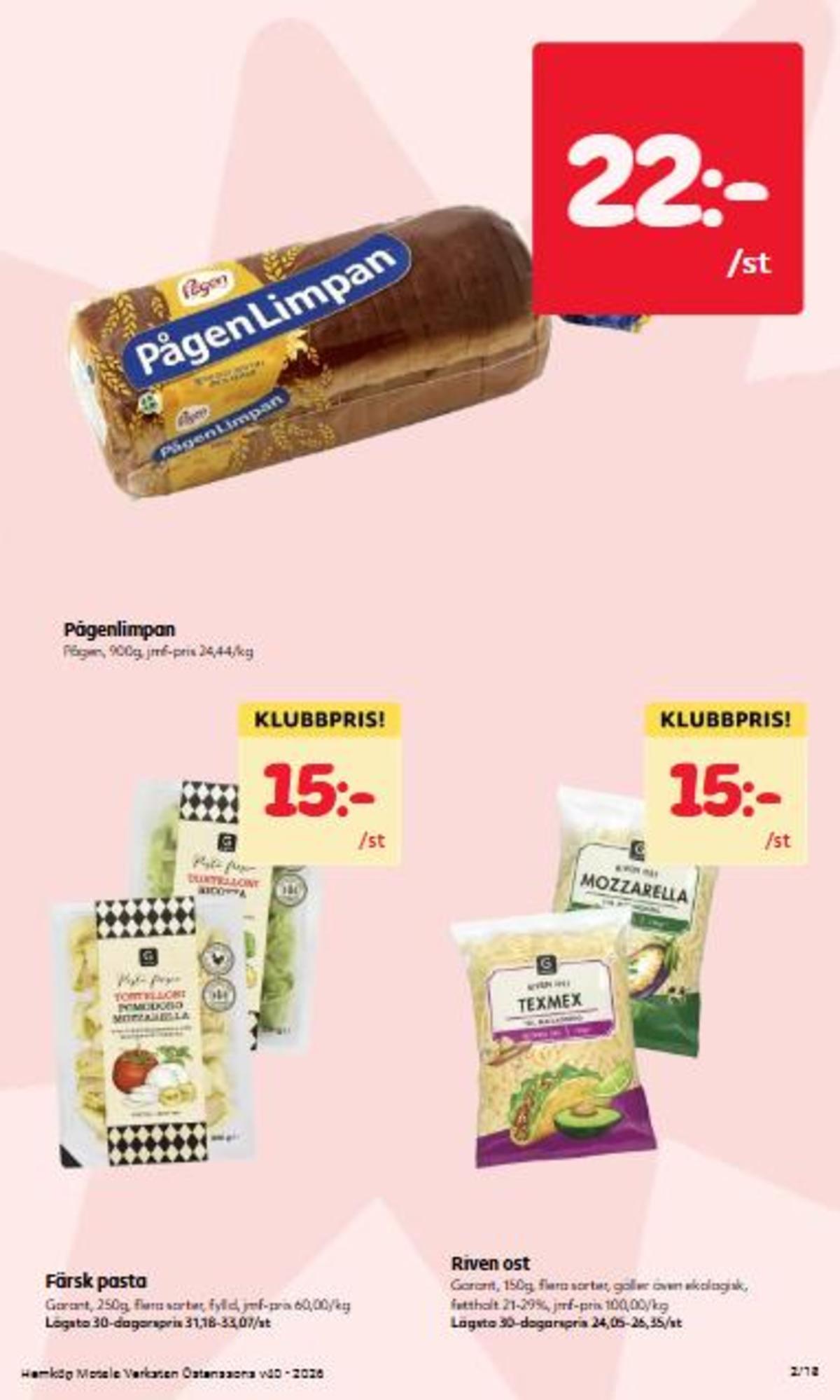 Butik Hemköp veckans erbjudande gäller till 4.10.2026 sida 2 Hemköp denna veckas reklamblad sida 2