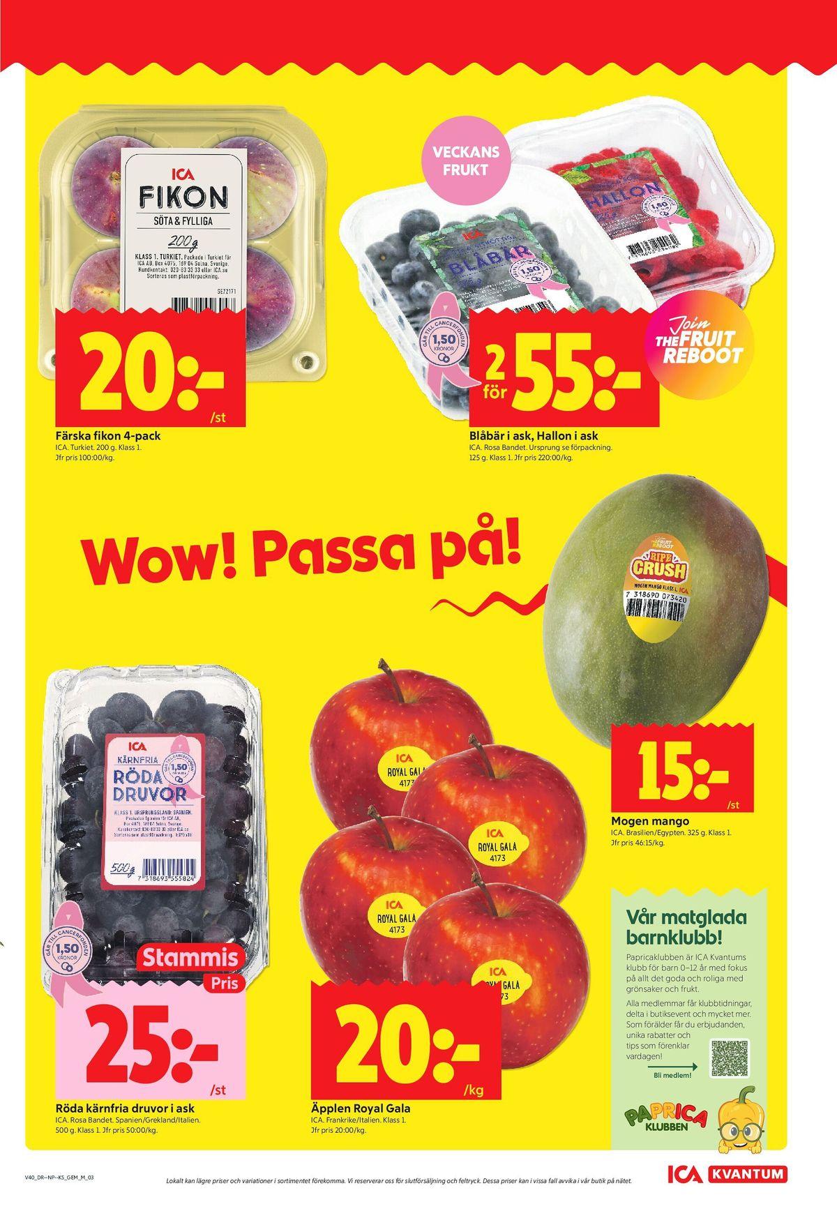 Nästa veckas erbjudande ICA Kvantum gäller till 4.10.2026 sida 3 ICA Kvantum reklamblad nästa veckas sida 3