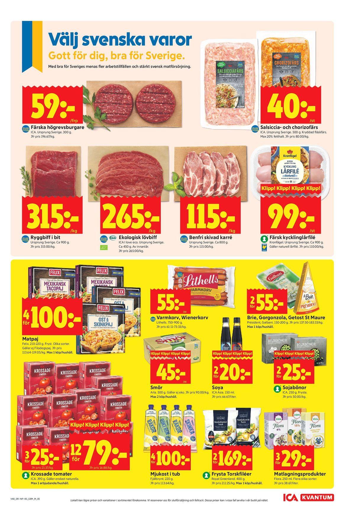 ICA Kvantum reklamblad nästa veckas sida 5