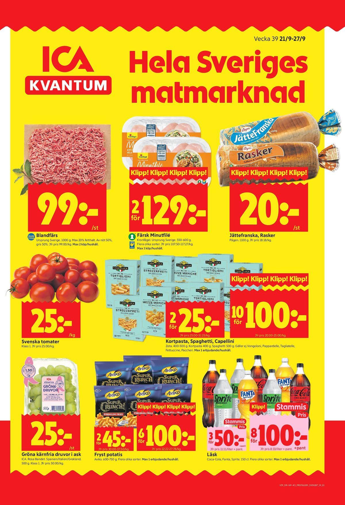 ICA Kvantum reklamblad sida 1
