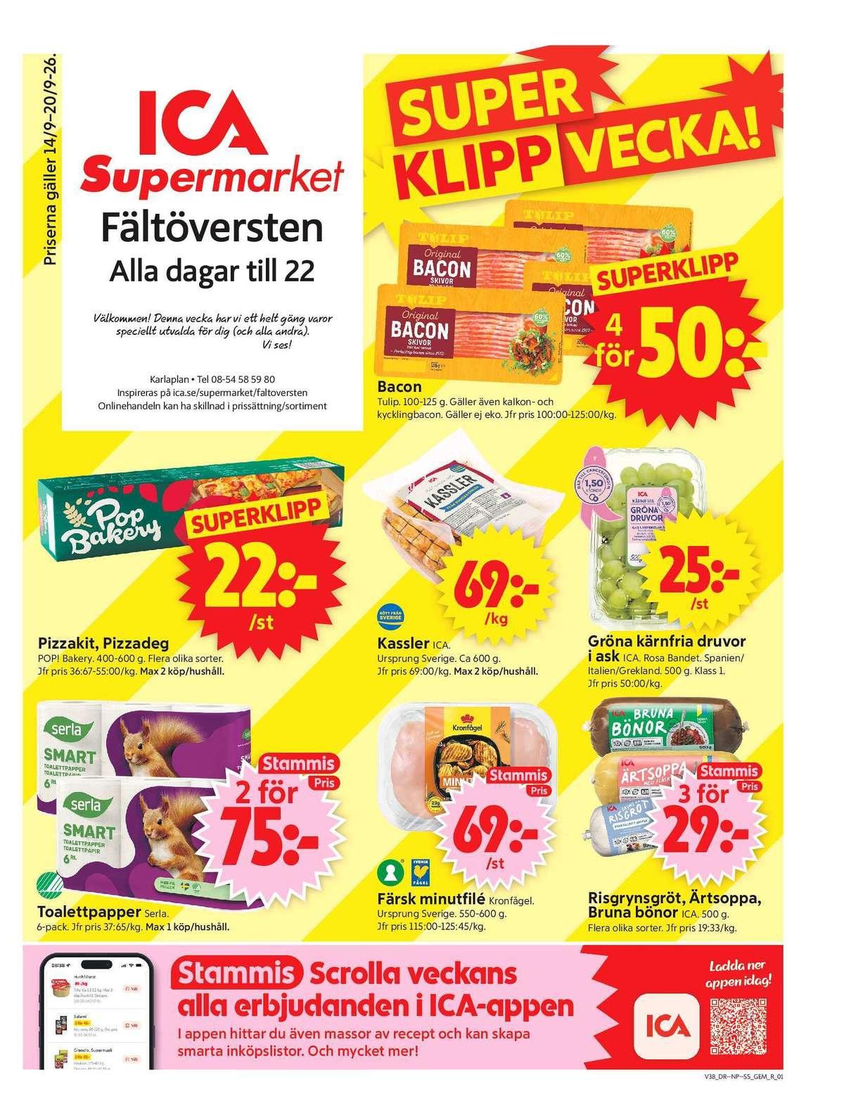 ICA Supermarket reklamblad sida 1