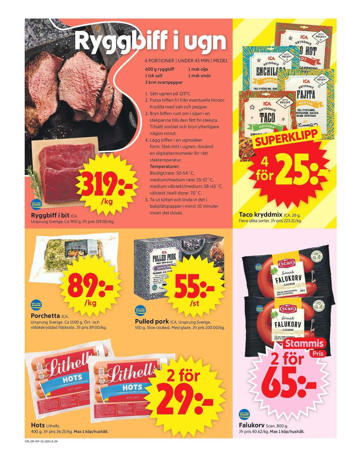 ICA Supermarket reklamblad gäller till 20.9.2026 sida 4 ICA Supermarket reklamblad sida 4