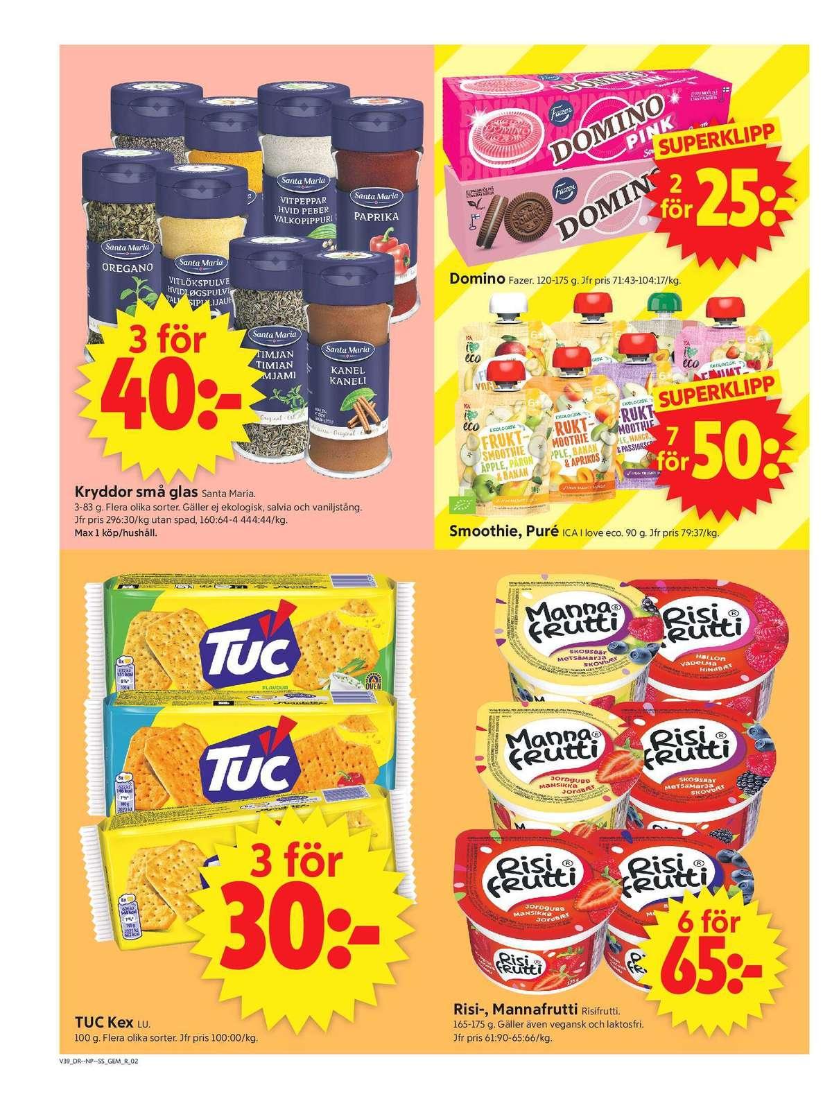 Nästa vecka erbjudande ICA Supermarket gäller till 27.9.2026 sida 2 ICA Supermarket reklamblad nästa vecka sida 2