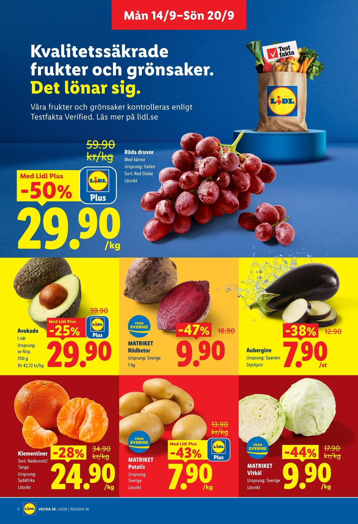 Butiker Lidl reklamblad och erbjudanden gäller till 20.9.2026 sida 2 Lidl reklamblad sida 2