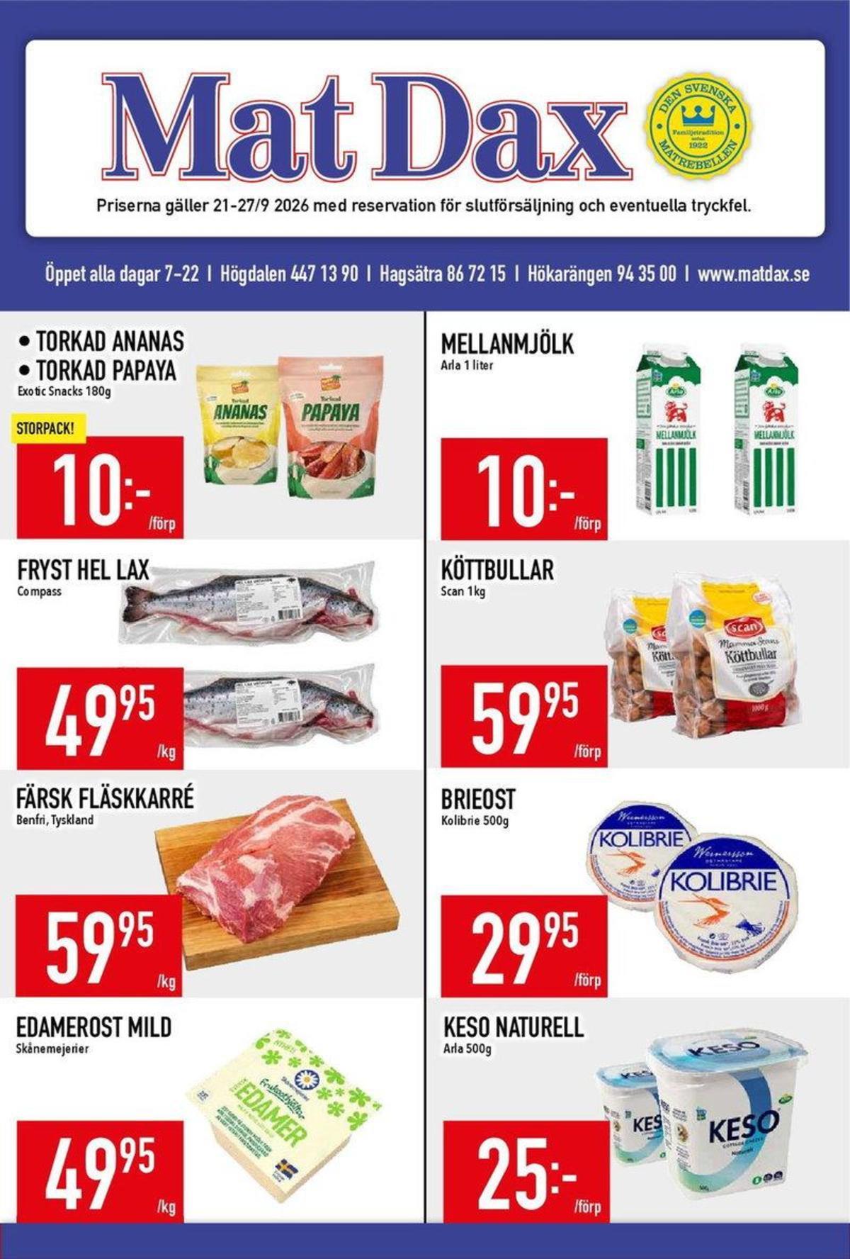 MatDax veckans reklamblad sida 1