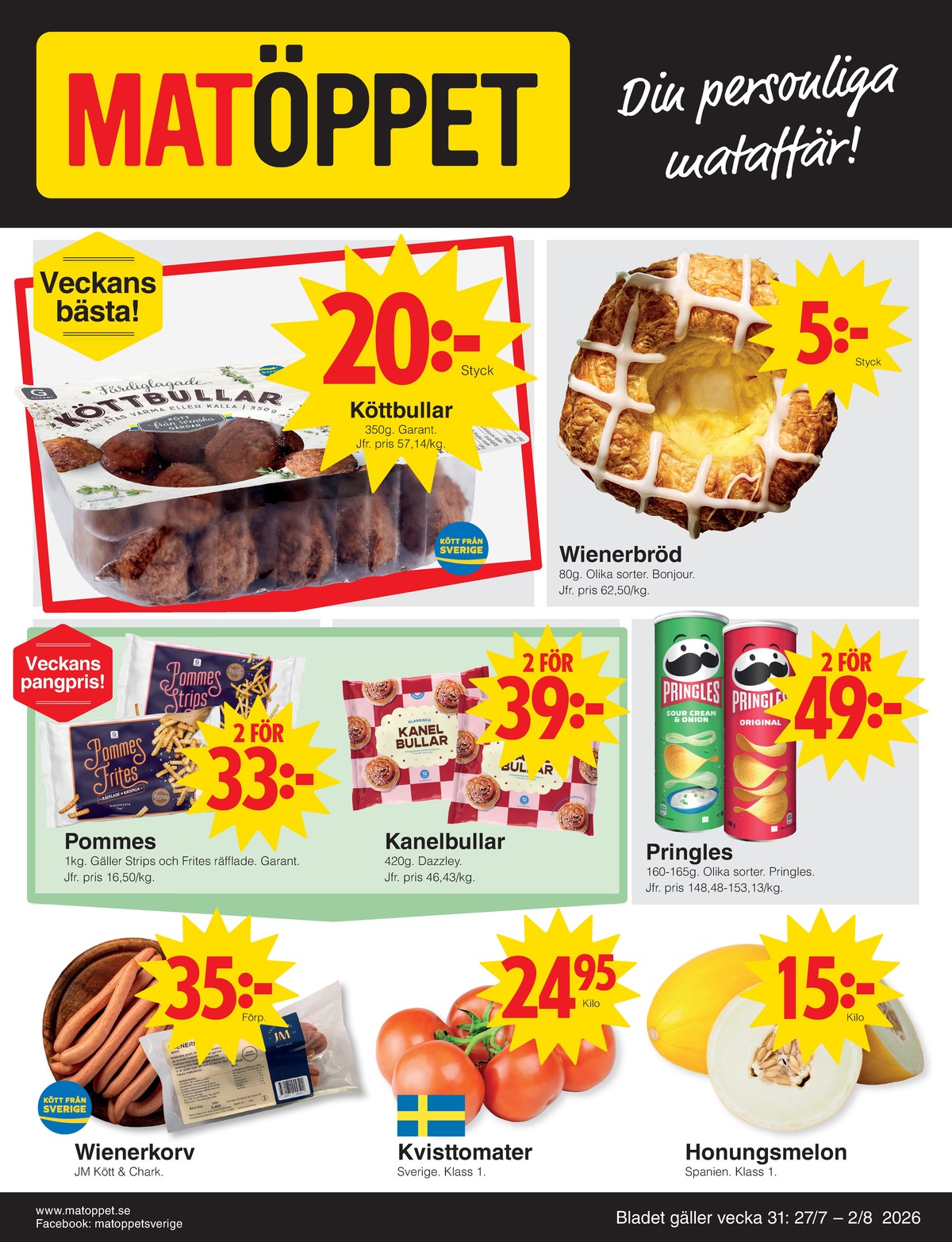 Matöppet reklamblad