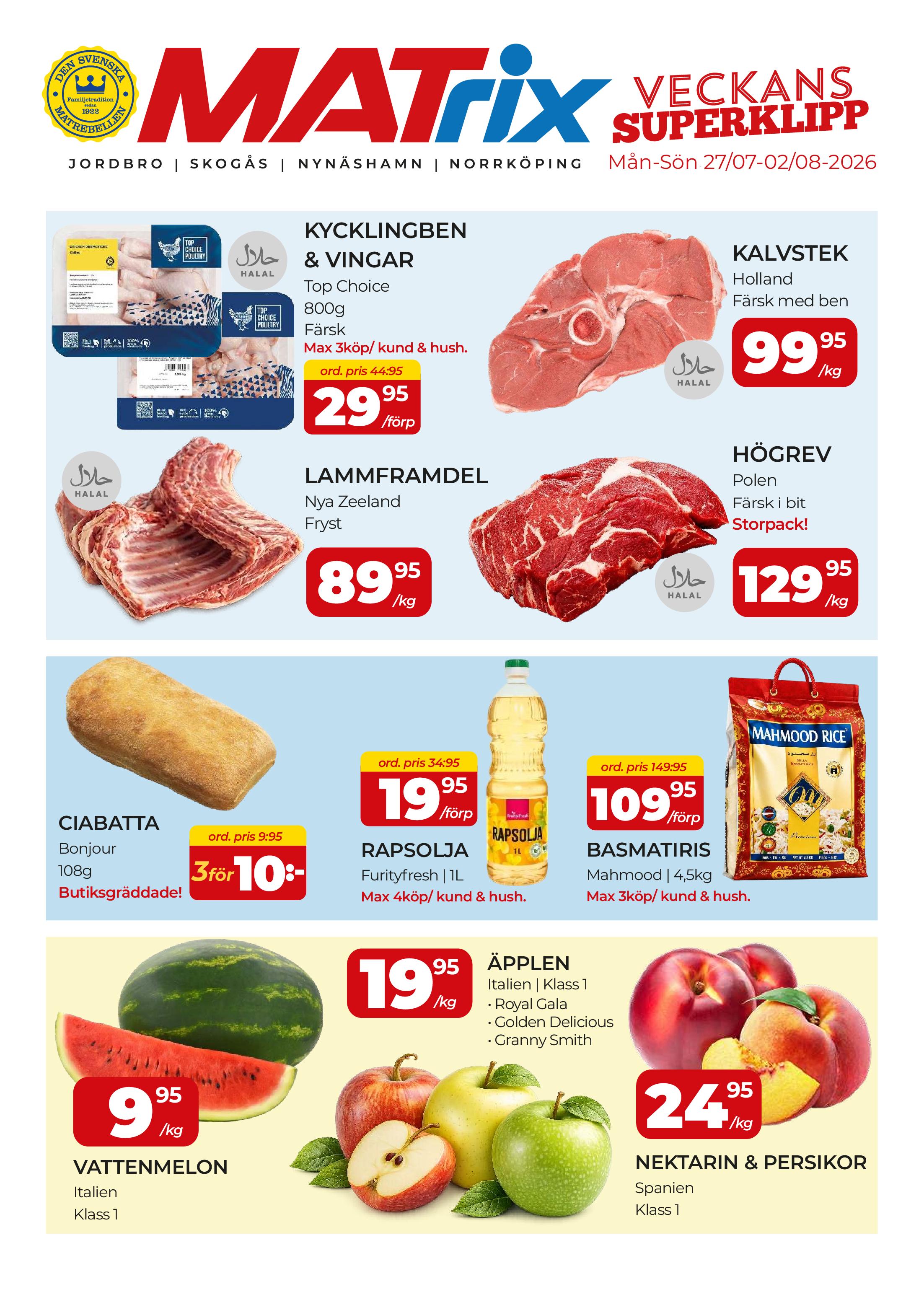 Butik Matrix reklamblad gäller till 2.8.2026 sida 1 Matrix reklamblad sida 1