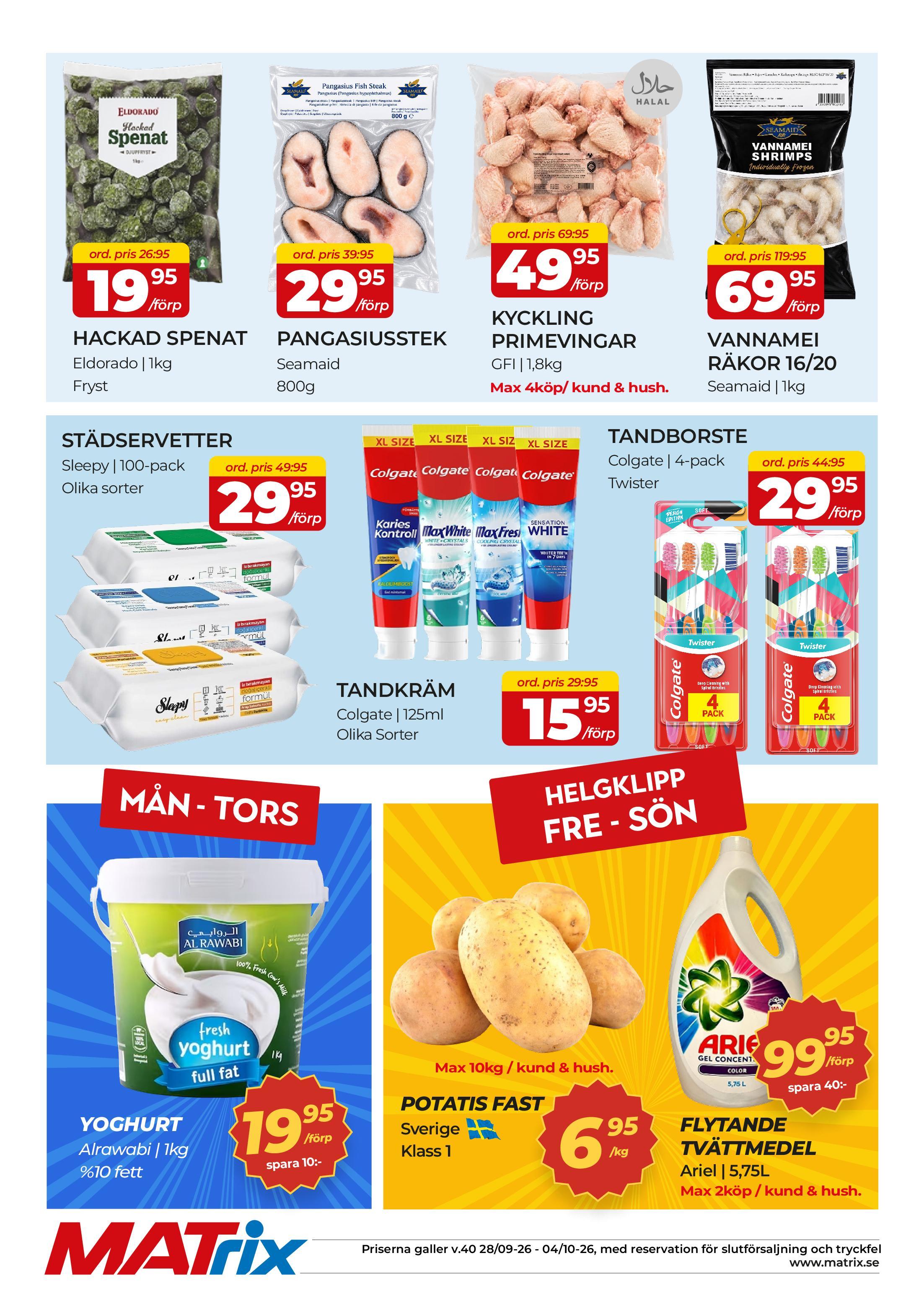 Butik Matrix erbjudande denna vecka gäller till 4.10.2026 sida 4 Matrix reklamblad sida 4