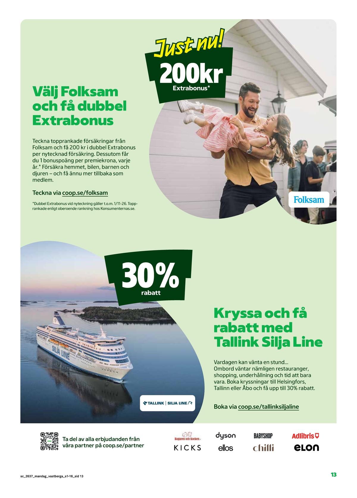 Stora Coop veckas erbjudande gäller till 13.9.2026 sida 13 Stora Coop reklamblad sida 13