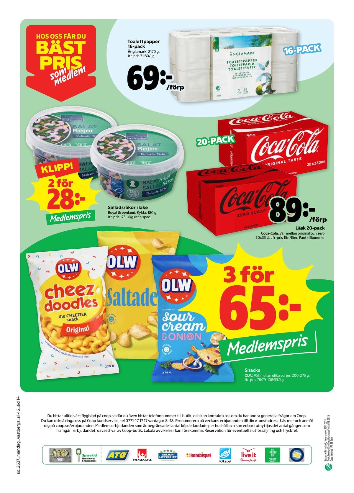 Stora Coop veckas erbjudande gäller till 13.9.2026 sida 14 Stora Coop reklamblad sida 14