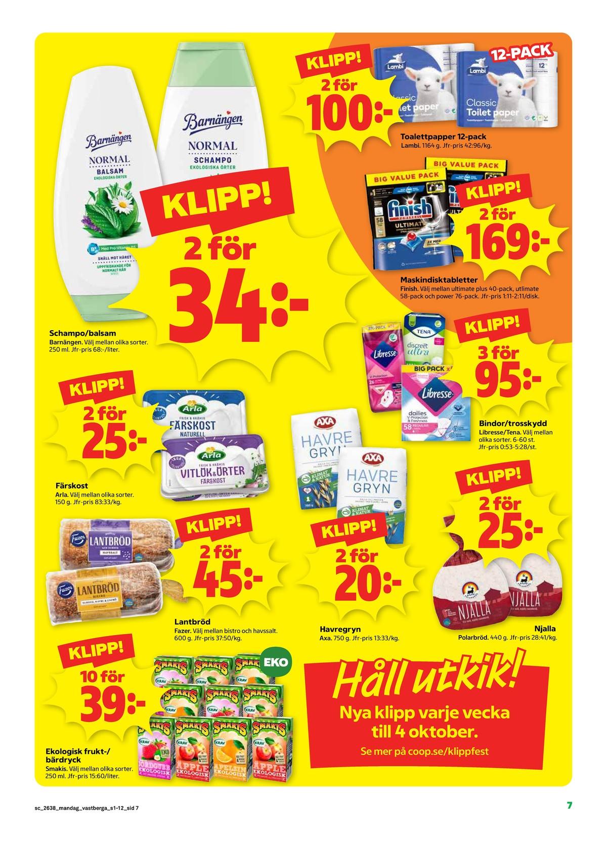 Stora Coop erbjudande nästa vecka gäller till 20.9.2026 sida 7 Stora Coop reklamblad nästa vecka sida 7