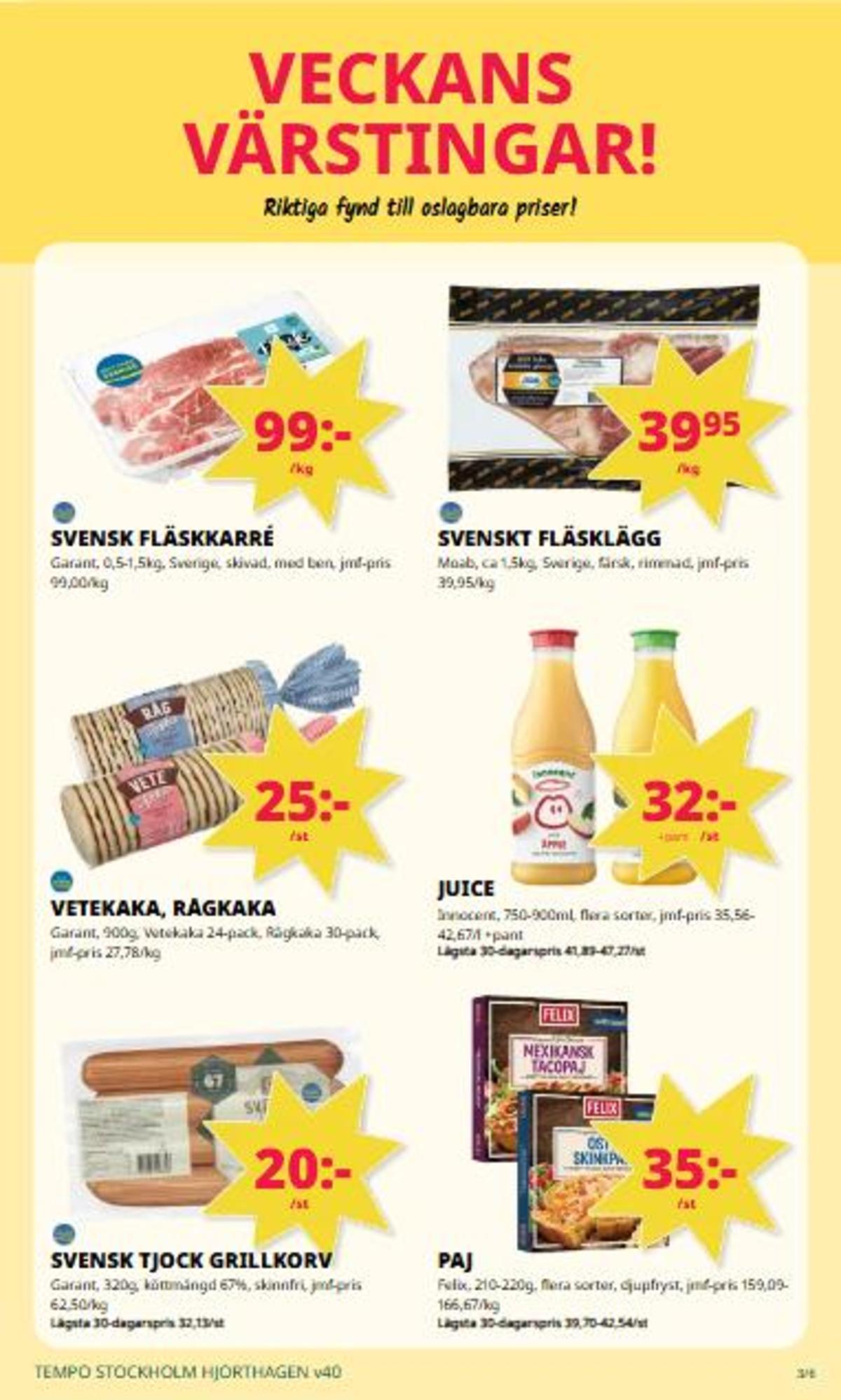 Butik Tempo veckans erbjudande gäller till 4.10.2026 sida 3 Tempo denna vecka reklamblad sida 3