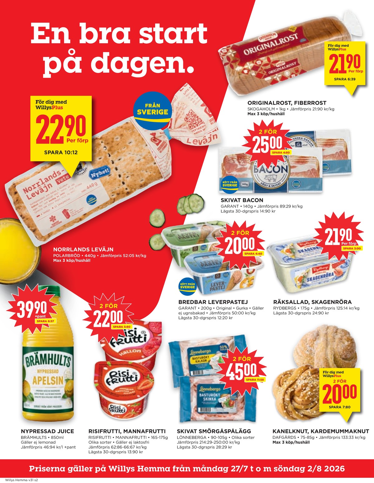 Butik Willys Hemma erbjudande gäller från 2.8.2026 sida 2 Willys Hemma reklamblad sida 2