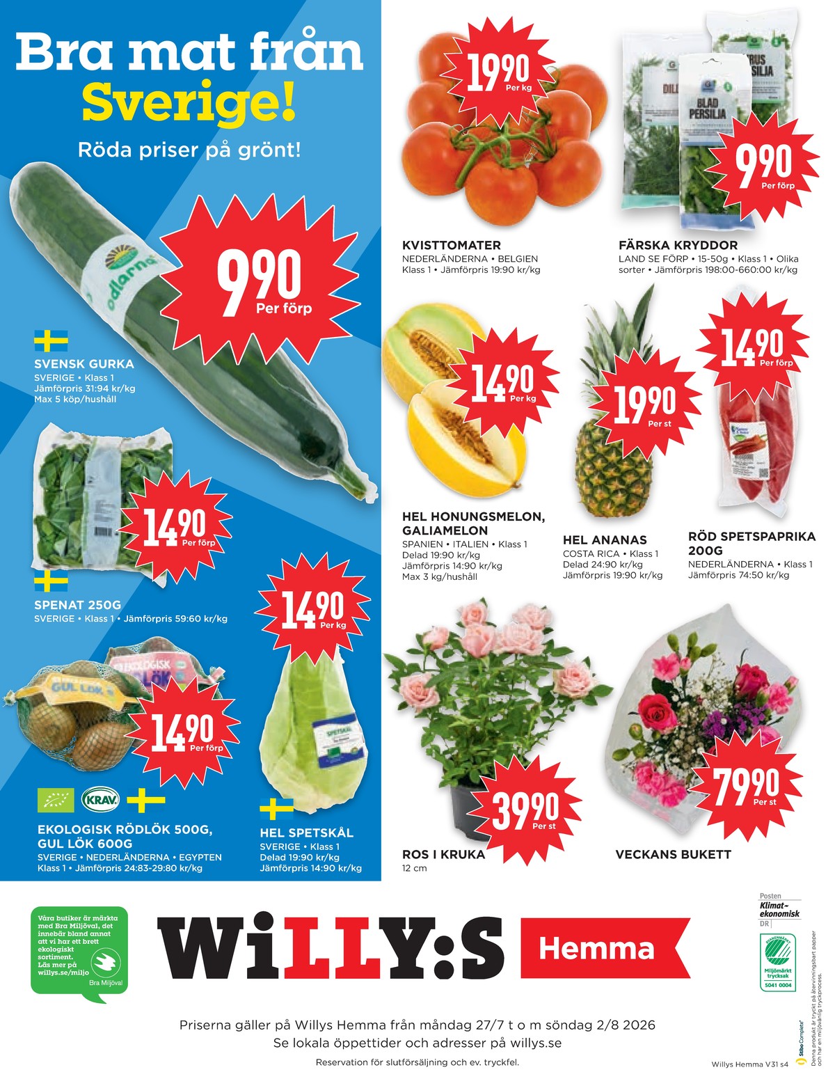 Butik Willys Hemma erbjudande gäller från 2.8.2026 sida 4 Willys Hemma reklamblad sida 4