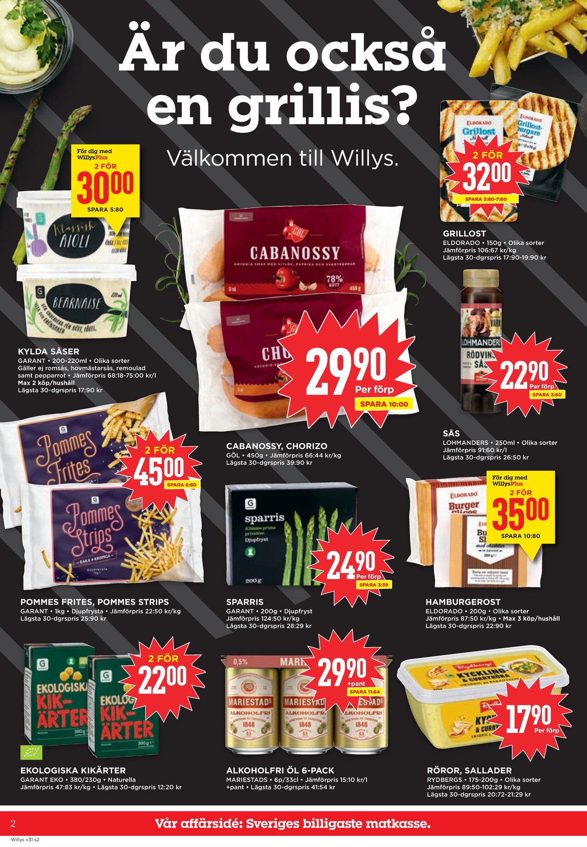 Butik Willys veckans erbjudande gäller till 2.8.2026 sida 2 Willys reklamblad sida 2