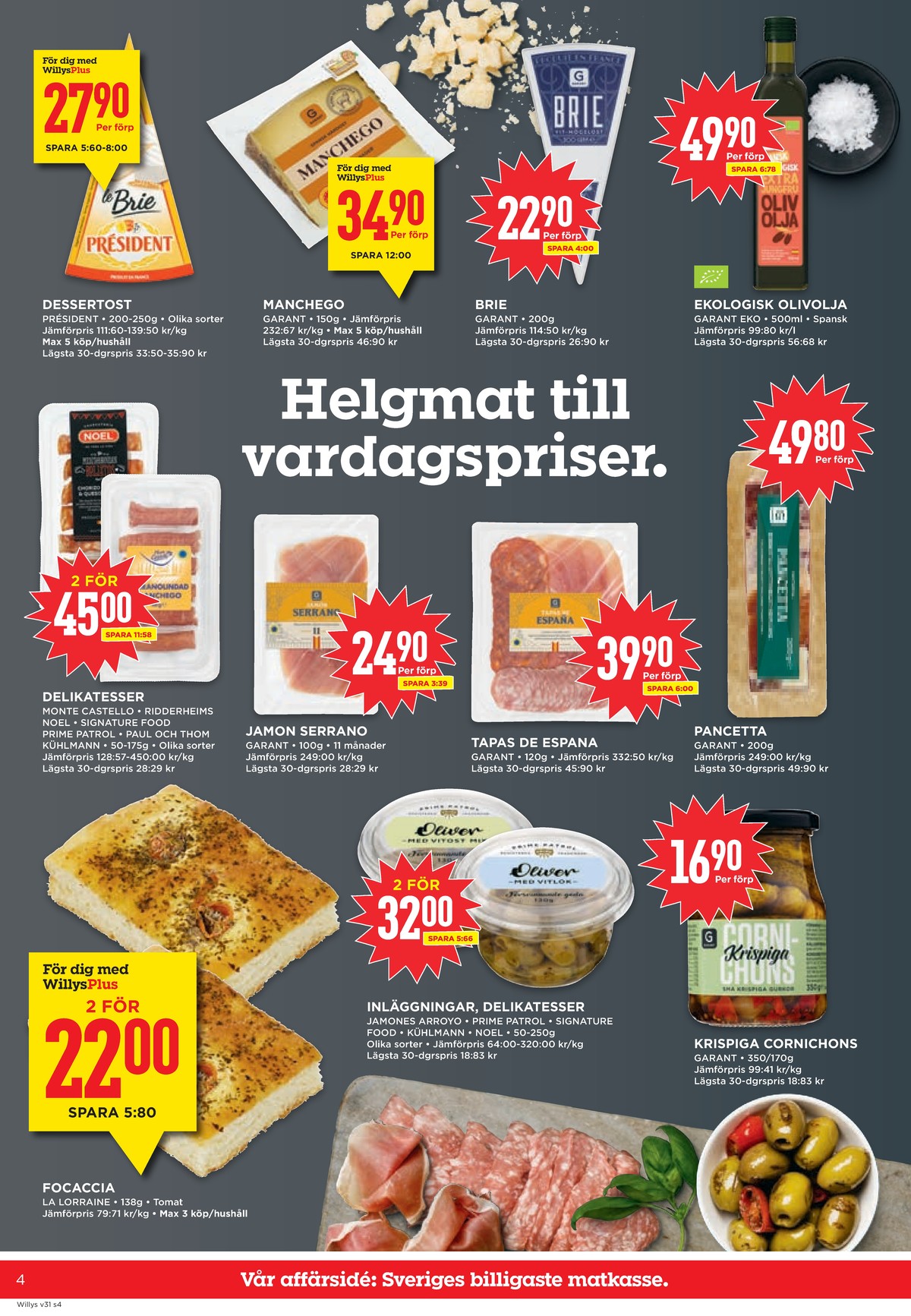 Butik Willys veckans erbjudande gäller till 2.8.2026 sida 4 Willys reklamblad sida 4