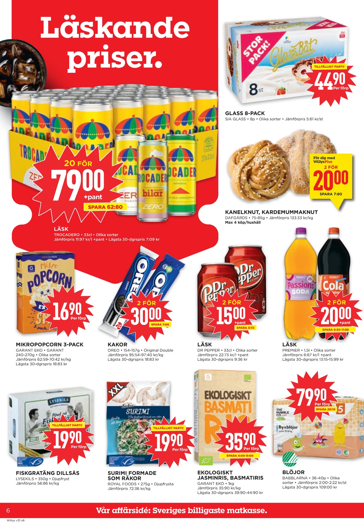 Butik Willys veckans erbjudande gäller till 2.8.2026 sida 6 Willys reklamblad sida 6