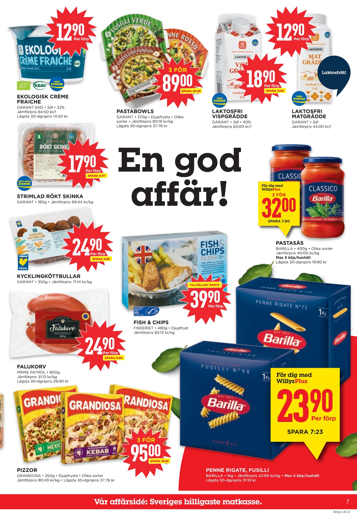Butik Willys veckans erbjudande gäller till 2.8.2026 sida 7 Willys reklamblad sida 7