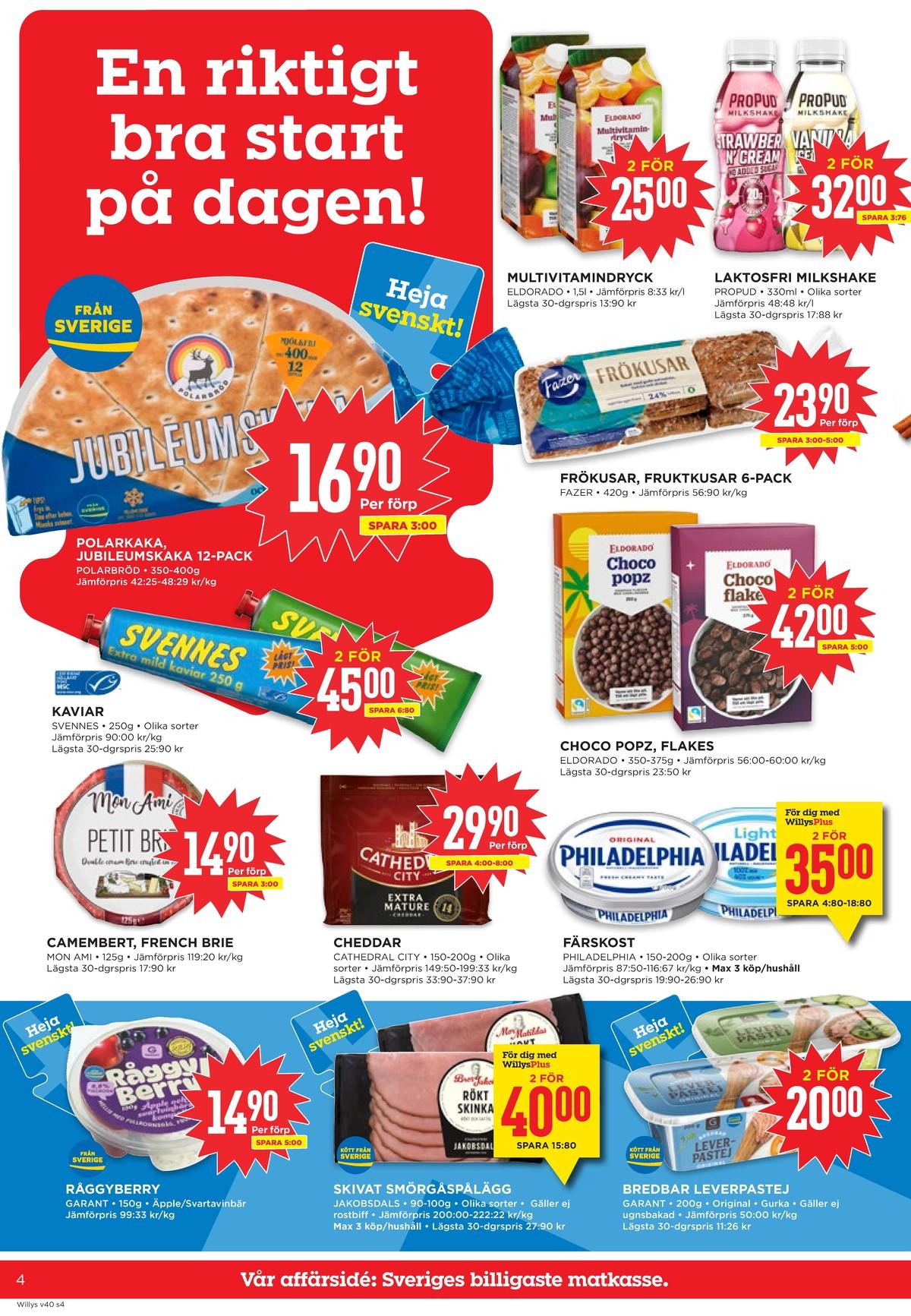 Nästa veckas erbjudande Willys gäller till 4.10.2026 sida 4 Willys reklamblad nästa vecka sida 4