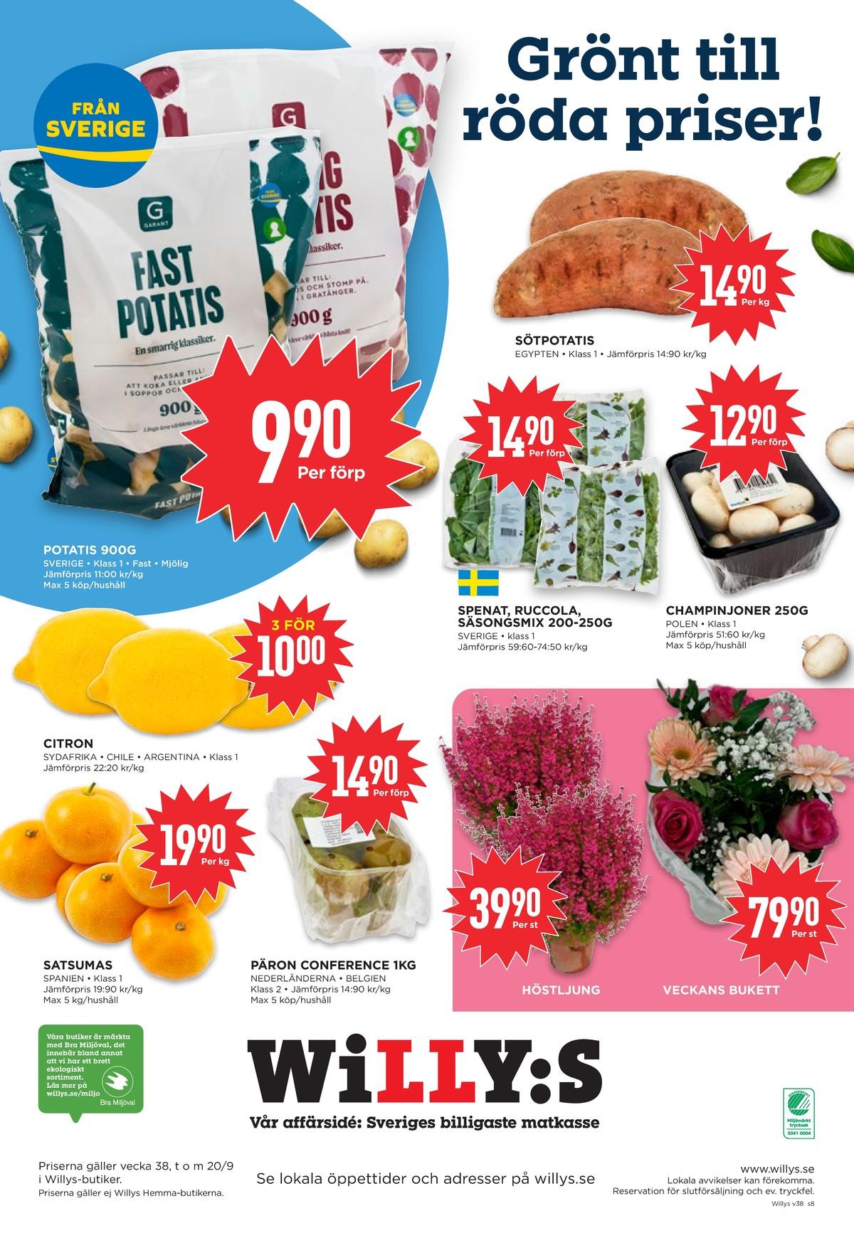 Butik Willys veckans erbjudande gäller till 27.9.2026 sida 8 Willys reklamblad från butik Willys sida 8