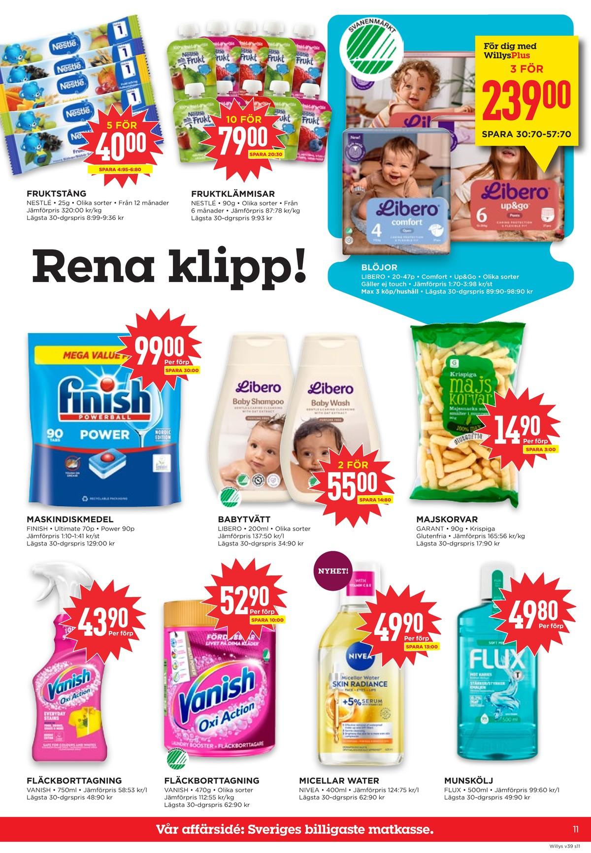 Nästa veckas erbjudande Willys gäller till 27.9.2026 sida 11 Willys reklamblad nästa vecka sida 11