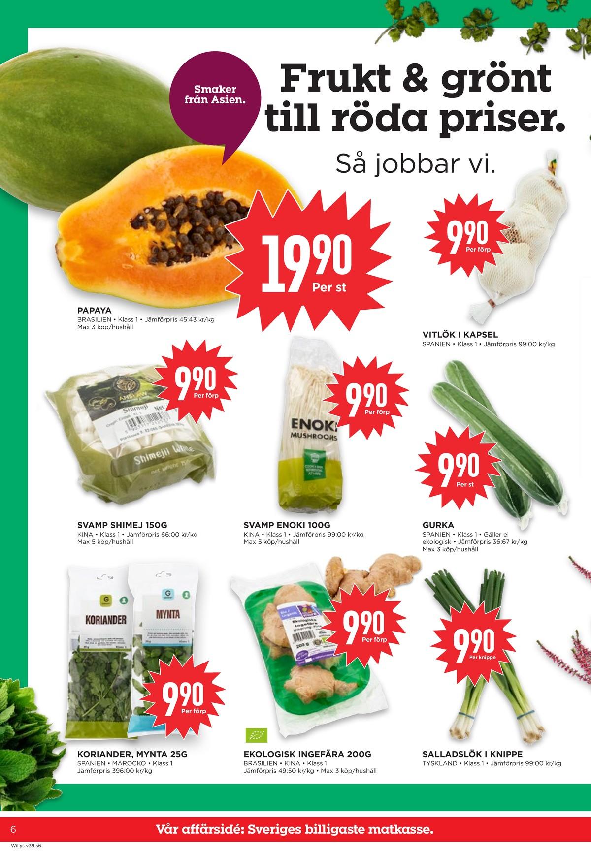 Nästa veckas erbjudande Willys gäller till 27.9.2026 sida 6 Willys reklamblad nästa vecka sida 6